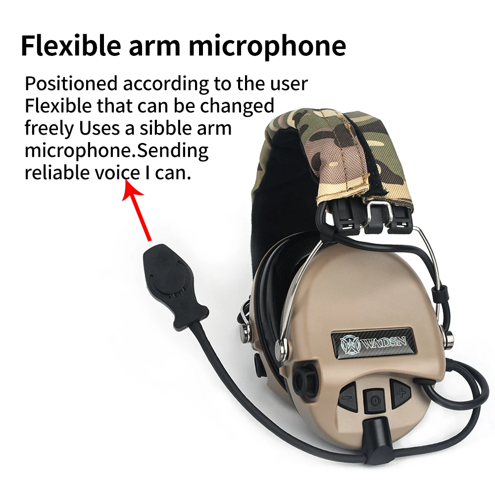 WADSN MSA auriculares tácticos para caza al aire libre, auriculares tácticos Sordin con U94, auriculares de comunicación con cancelación de ruido PTT civil - imagen 5