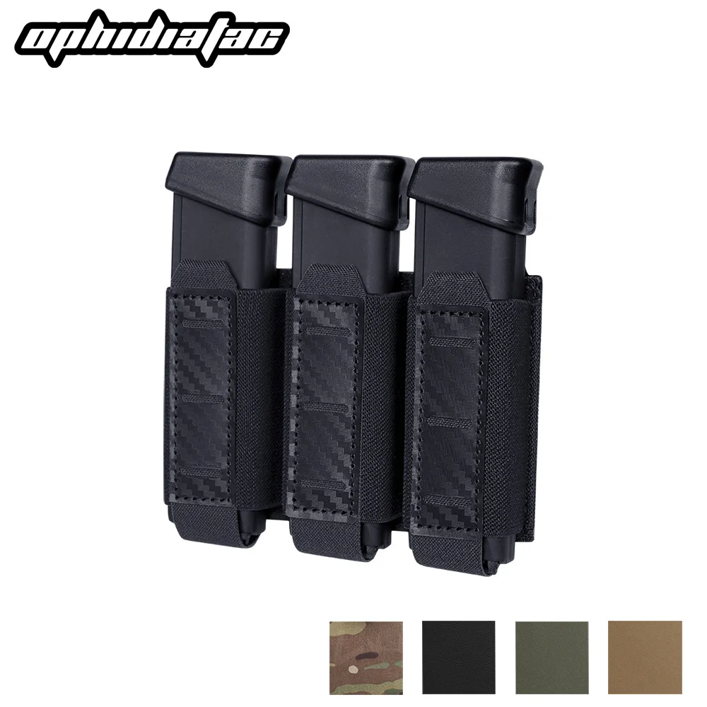 OPHIDIAN MOLLE System 9mm Triple cargador bolsa fibra de carbono caza pistola de aire equipo al aire libre