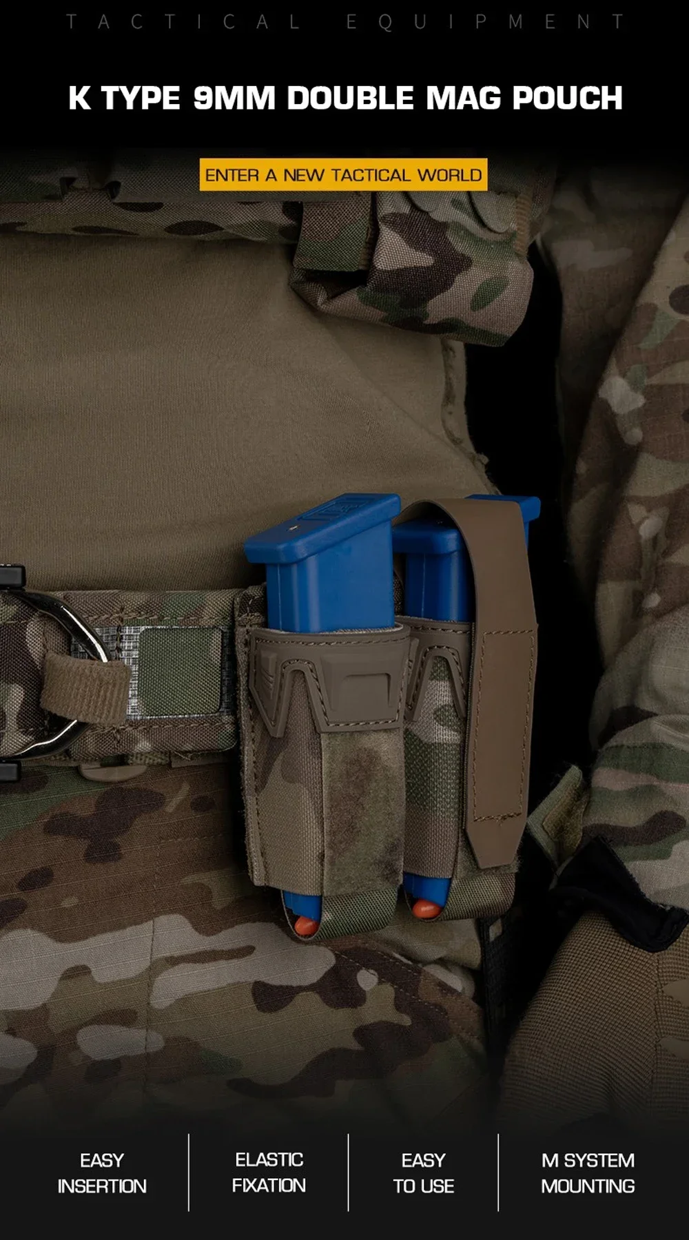 Bolsa doble Mag de 9MM en configuración táctica