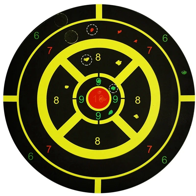 Alvos de tiro autoadhesivos, alvos reactivos, objetivo de papel con cubierta, comentarios visuales, paquete Splatter10, 8 pulgadas - imagen 5