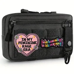 EN MY FEMININE ERA Parche bordado de corazón con Velcro para ropa