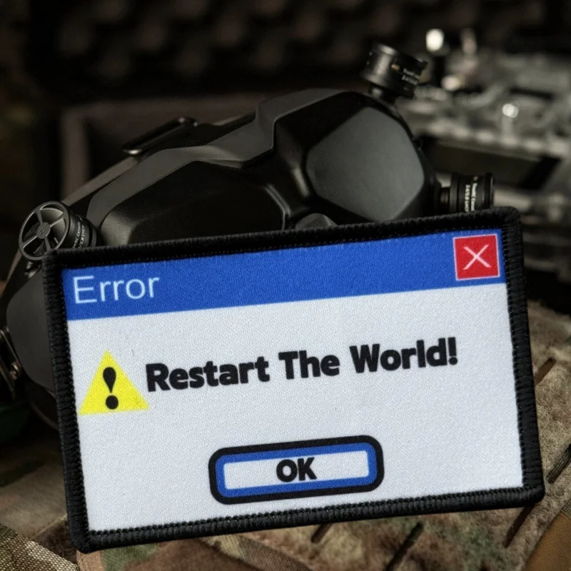 ¡Reiniciar el mundo! Parche de impresión para chaleco táctico, insignia de moral con gancho y bucle, pegatinas decorativas para mochila, parches para brazalete para ropa - imagen 4