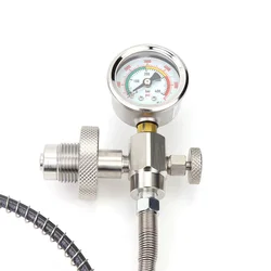 Adaptador de buceo HP con conector DIN300 manguera alta presión 400Bar