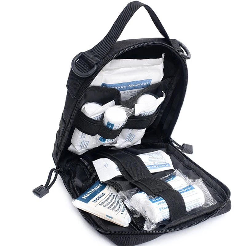 Equipo de supervivencia militar IFAK, bolsa Molle de supervivencia de emergencia médica, Kit de primeros auxilios, torniquete táctico, vendaje, bolsa de caza para acampar - imagen 5