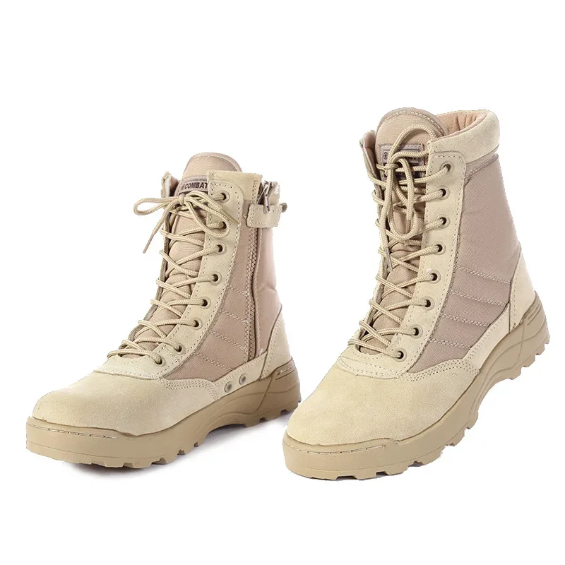 Botas de senderismo de cuero para hombre, calzado táctico de infantería, talla PL: 36-46 - imagen 5