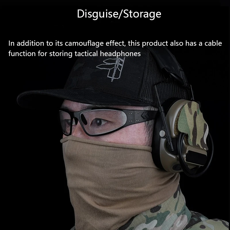 Adhesivo mágico para auriculares de camuflaje serie TAC (II/III/V/VI), adaptación exclusiva, fácil de usar, unión de cinta mágica - imagen 5