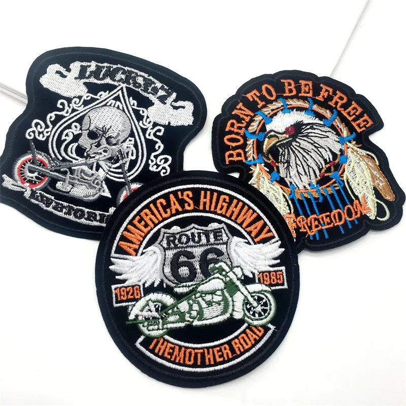Parches bordados de águila Punk para planchar en la ropa, insignia de chaqueta, apliques de motorista DIY - imagen 4