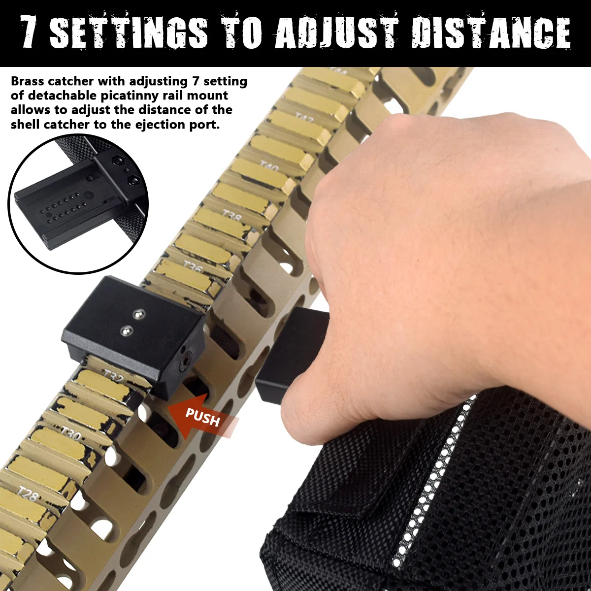 Colector de cartucho receptor de carcasa de latón táctico, compatible con riel de 20mm, bolsa trampa envolvente de malla de nailon, Rifle de caza, revista, bala, bolsa EDC - imagen 4