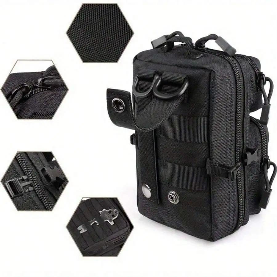 Bolsa táctica Molle con cremallera EDC riñonera médica IFAK pequeña bolsa de herramientas para caza senderismo pesca - imagen 3