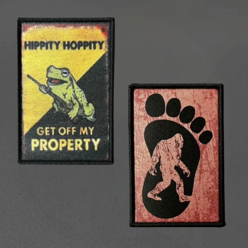 Parche de impresión Hippity Hoppity, chaleco táctico, insignia de moral con gancho y bucle, pegatinas decorativas para mochila, parches para brazalete para ropa