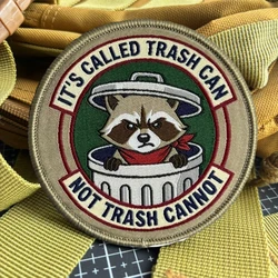 Parche táctico bordado mapache gancho y bucle para mochila militar