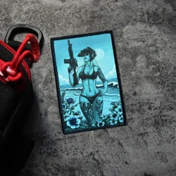 Parches tácticos DEVGRU Velcro Sirena Noir para ropa y mochila