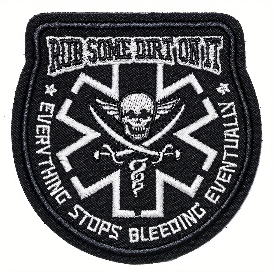 parches velcro mochila tácticos de bordados Rub Some Dirt On It Medic, EMS, EMT, paramédico-parche de Velcros moral bordado para equipo militar Molle, bolsa táctica, mochila