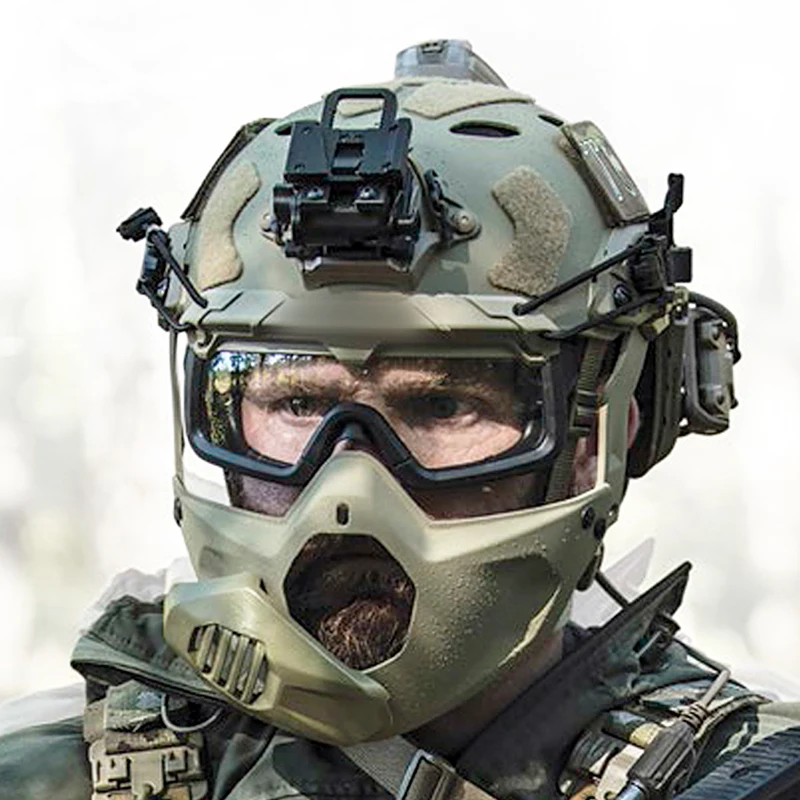 Gafas de seguridad para casco táctico, lentes divididas para Airsoft de caza - imagen 2