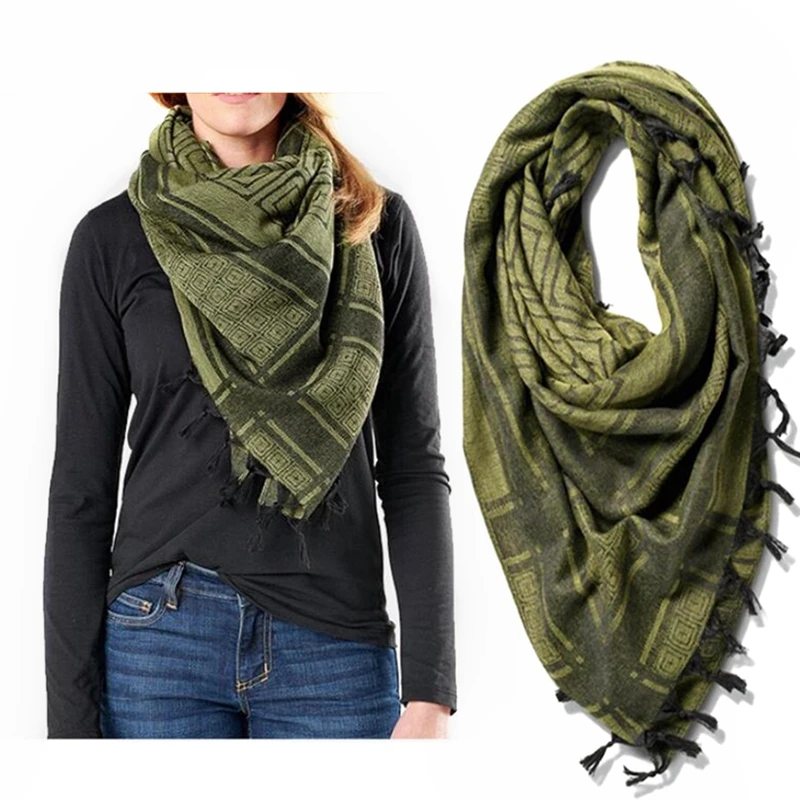 Bufanda táctica keffiyeh desierto de algodón Shemagh para envolver - imagen 2