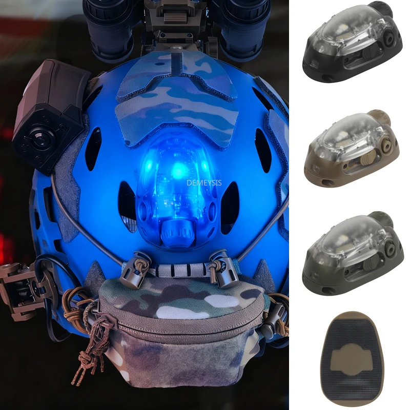 Cascos para deportes al aire libre, luces de señal, caza multiusos, supervivencia, seguridad, luz IR, casco táctico, lámpara estroboscópica roja, azul y verde