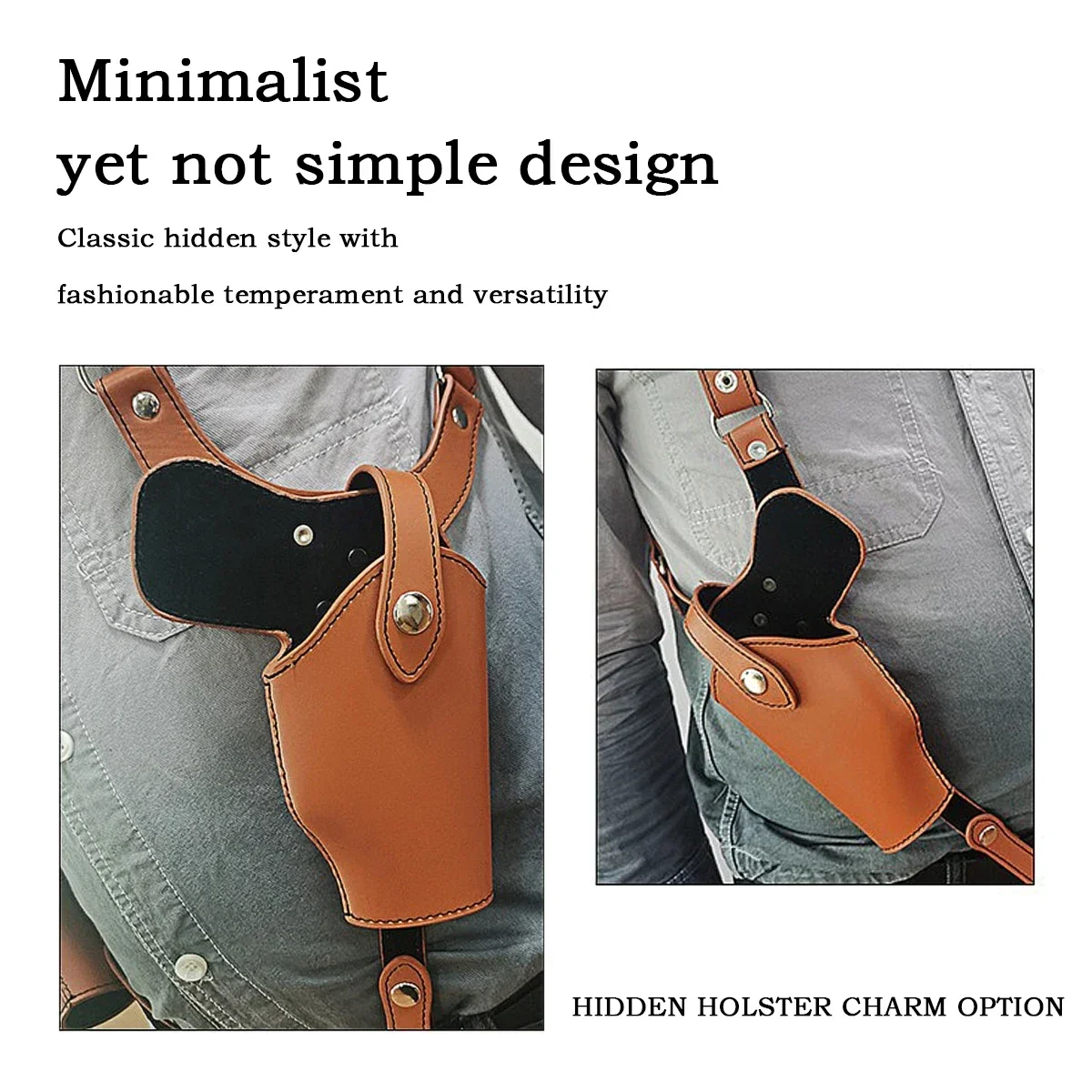 Funda táctica de hombro oculta 1911 G17 G19 G31 de cuero para pistola de axila, funda cartuchera de caza - imagen 3