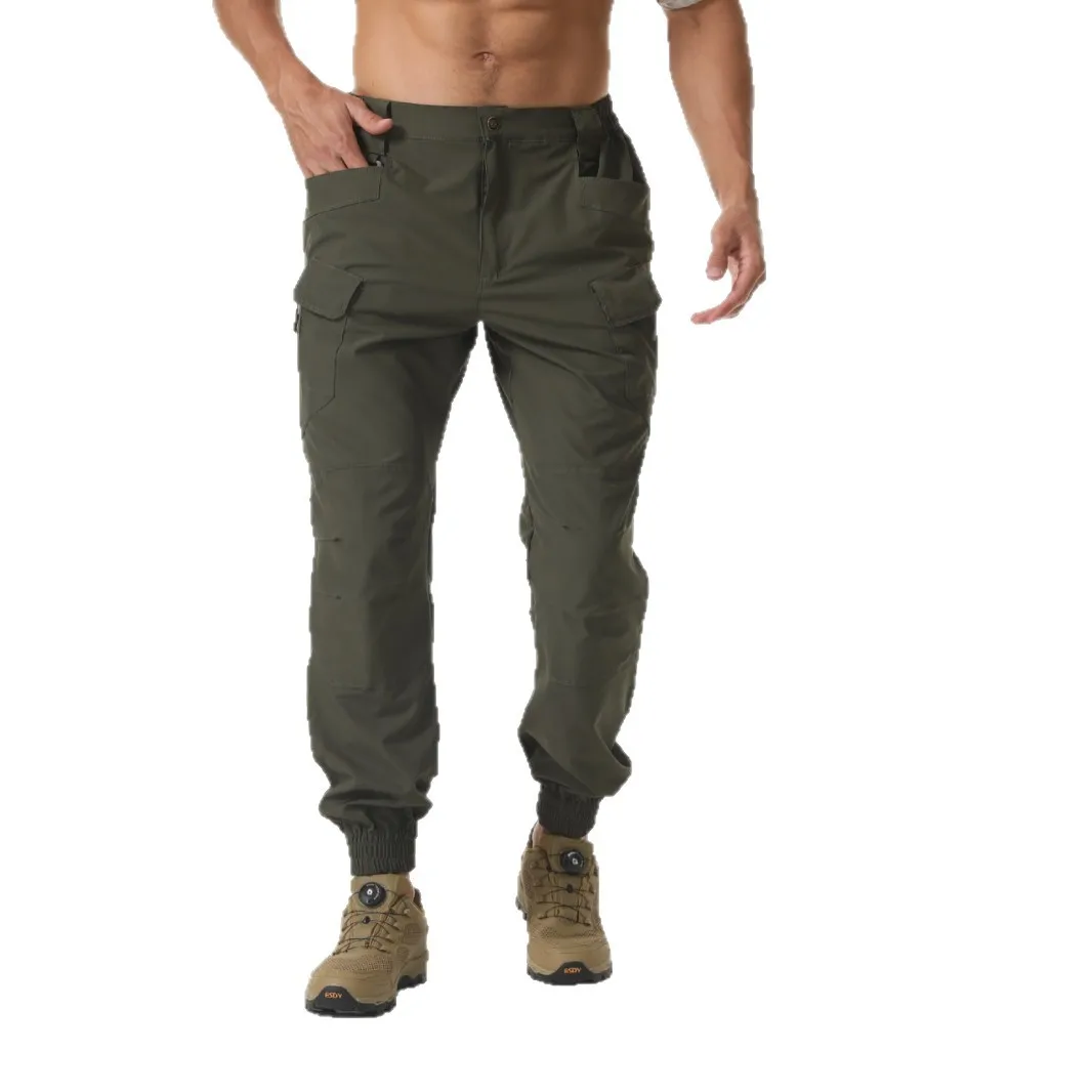 Primavera Verano fino IX7 tela a cuadros de secado rápido escalada deportes pantalones completos pantalones casuales de camuflaje pantalones largos con puños para hombres - imagen 2