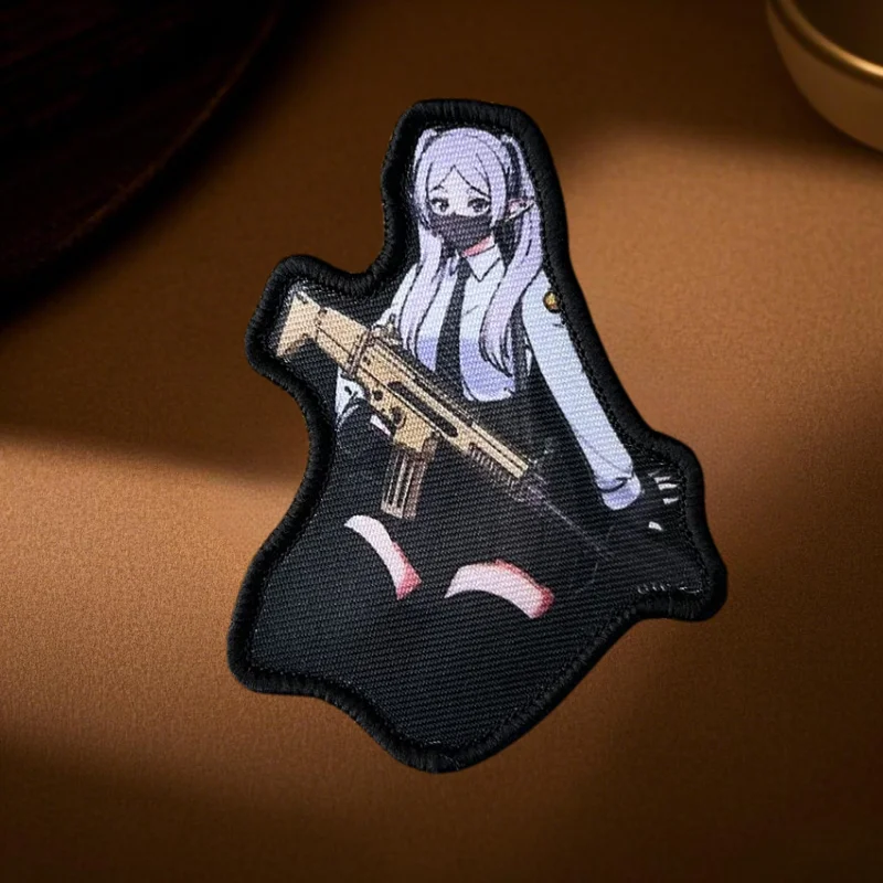 Parche de insignia de moral de chica Sexy de Anime, brazalete táctico con personalidad, gancho y bucle, mochila para exteriores, accesorios para sombrero, pegatinas - imagen 4