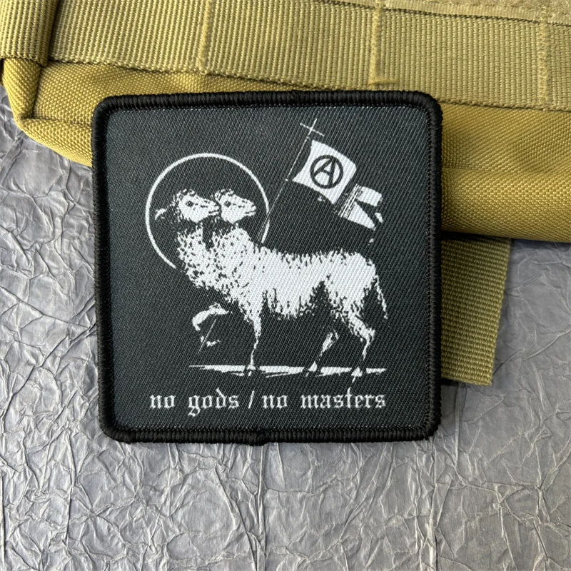 Parche impreso con insignia de moral táctica de cabra para ropa, equipo para exteriores, parches militares con gancho y bucle, pegatinas para mochila