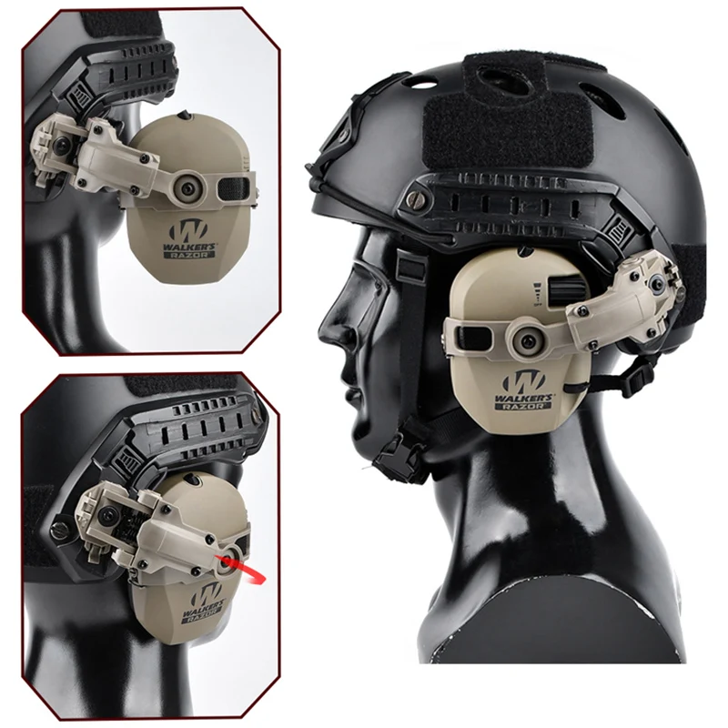 Soporte para auriculares para casco rápido colgante táctico 360 ° Adaptador de soporte para auriculares deportivos de impacto de rotación, soporte para auriculares ARCWalker's Razor - imagen 2