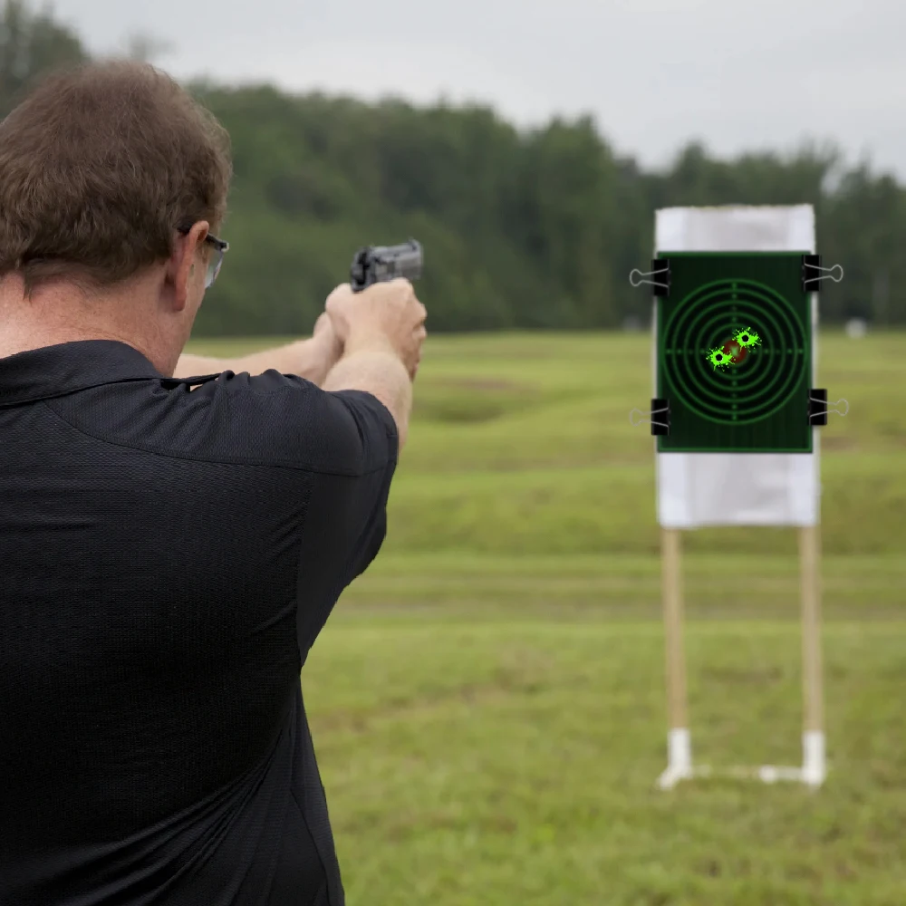 10 Uds. Objetivo de tiro de cartón de 10,6x13,8 pulgadas, papel de destino de tiro, objetivo verde fluorescente de alta visibilidad para disparar - imagen 5