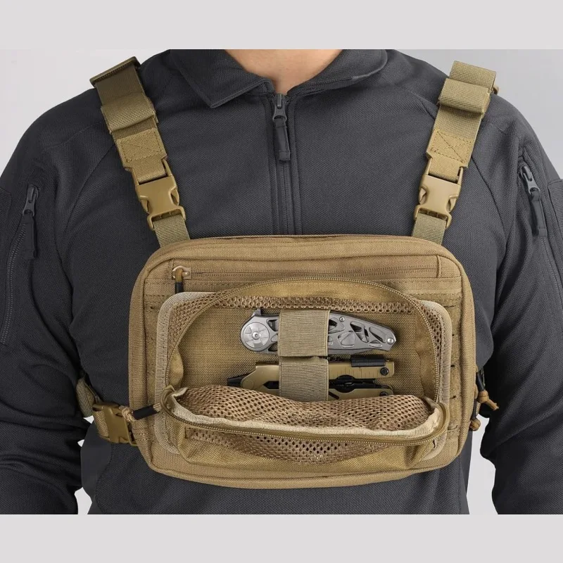 Bolsa de inserción Modular de bolsillo de malla interna con cierre de gancho táctico, chaleco de caza, organizador de mochila, herramienta EDC, bolsa de administrador - imagen 5