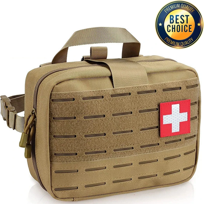 Kits de primeros auxilios tácticos, bolsa médica Molle para exteriores, bolsa de caza de emergencia, herramienta de supervivencia para acampar, bolsa EDC, riñonera cruzada roja - imagen 2