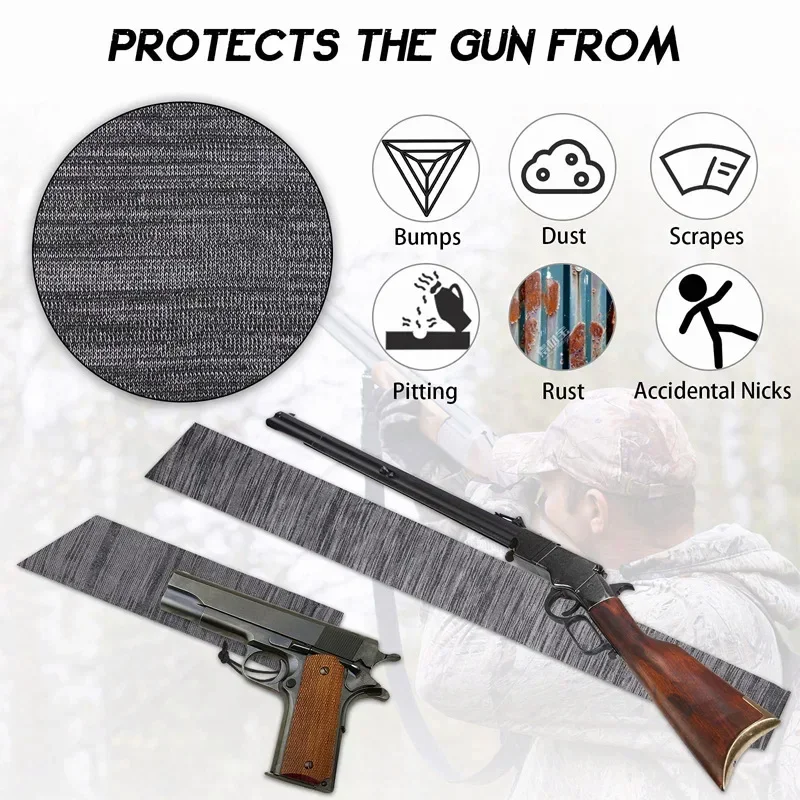 Calcetín de pistola tratado de silicona de 36/140CM para Rifle, funda para escopeta, fundas para tiro, caña de pescar, calcetín, bolsa de almacenamiento para pistola de protección