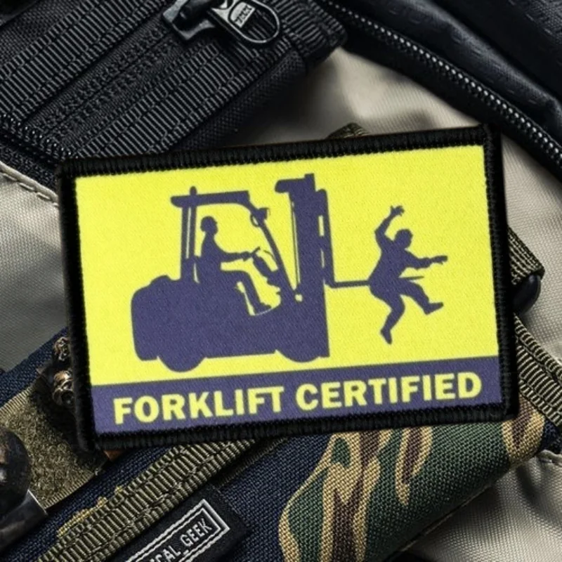 Parche de impresión certificado para montacargas, chaleco táctico, insignia de moral con gancho y bucle, pegatinas decorativas para mochila, parches para brazalete para ropa - imagen 5