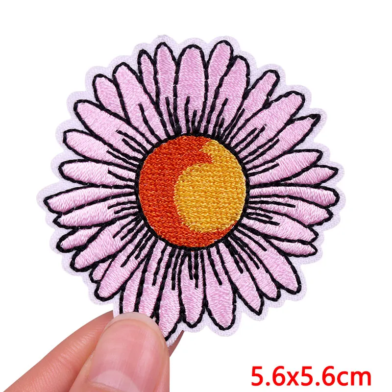 Parche de flores de girasol y Margarita para ropa, parches bordados para planchar en chaquetas, Jeans, sombrero, bolsa, coser - imagen 5