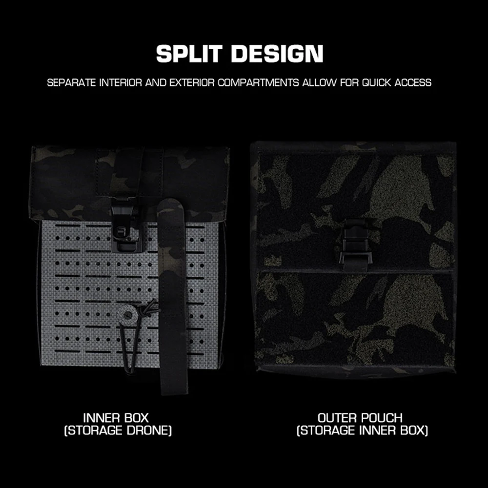 Bolsa de almacenamiento táctica para Dron, desplegable rápido, para caza al aire libre, Camping, deporte, funda para Dron portátil, chaleco MOLLE Airsoft, equipo portador de placa - imagen 5