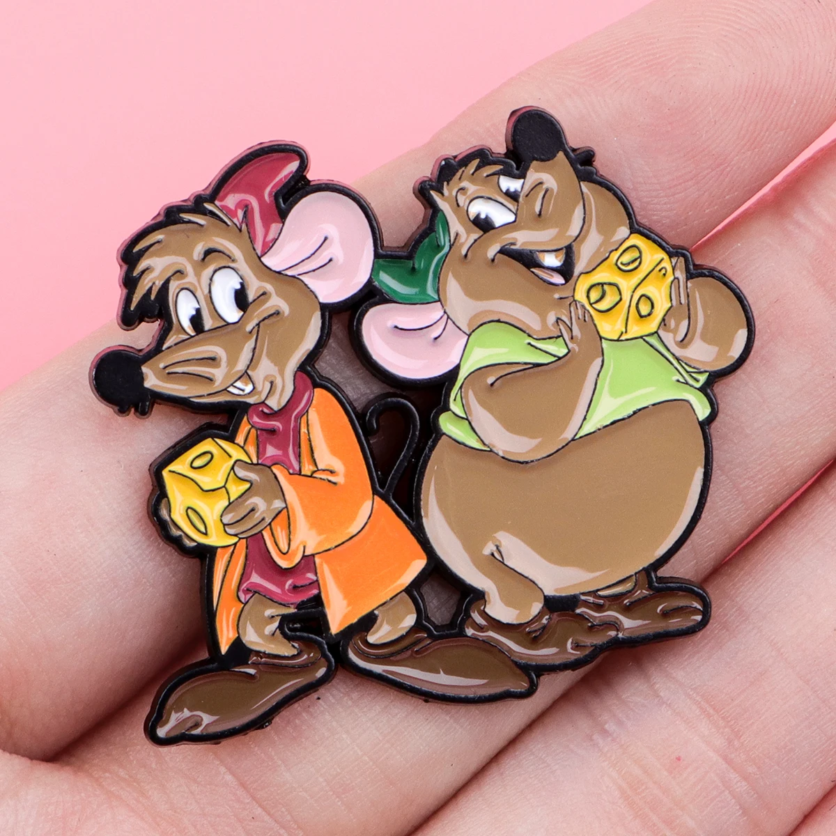 Juego de 2 unidades de alfileres esmaltados de ratón, broche de dibujos animados, animales divertidos, Pin de solapa de Metal, insignia, accesorios para mochila, joyería, regalos para amigos - imagen 3