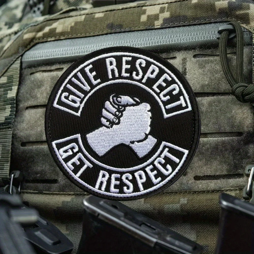 Dar Respect-Get Respect Morale parche bordado insignia táctica militar brazalete gancho y bucle mochila pegatinas - imagen 5