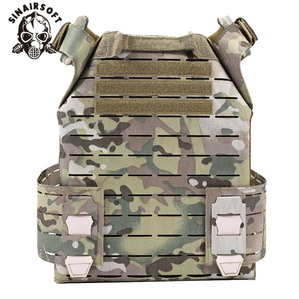 SINAIRSOFT Chaleco táctico de nailon con corte láser con liberación rápida, soporte de placa multicamuflaje Molle de seguridad, chalecos de caza - imagen 2