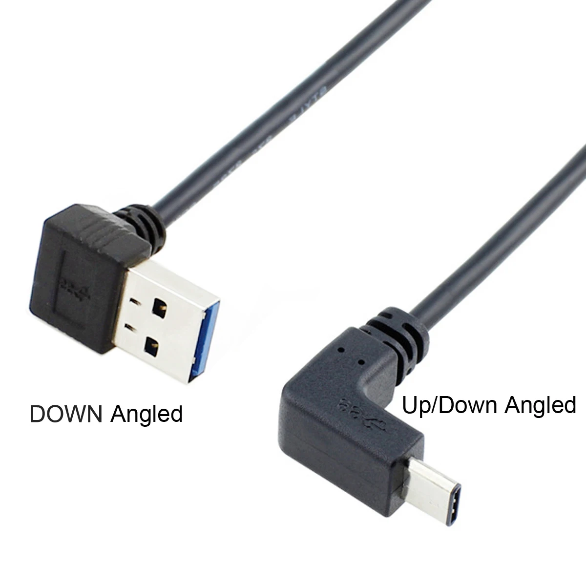 CY-Cable USB 3,1 de USB-C, Cable de datos macho con ángulo arriba y abajo de 3,1 USB-C A 90 grados, para Mac book, tableta y teléfono - imagen 2