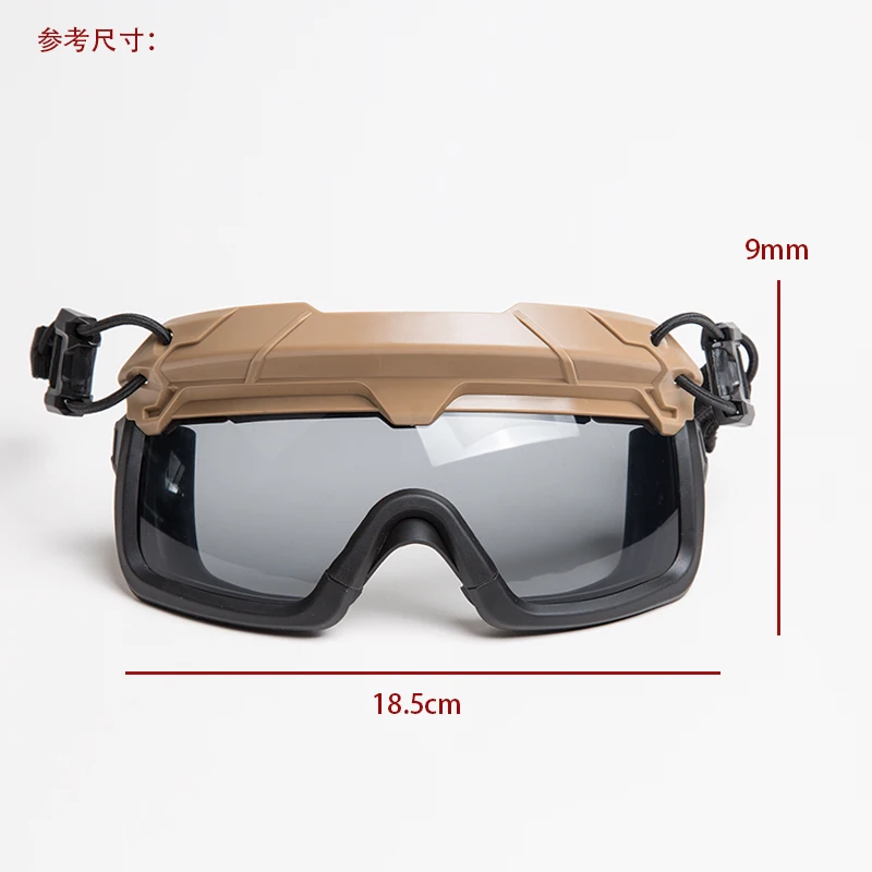 Gafas de seguridad grises/transparentes, lentes a prueba de explosiones (espesor 3MM), casco táctico FMA para exteriores, protector - imagen 2