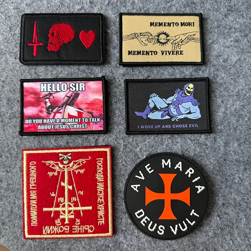 I WOKE UP AND CHOSE EVIL Parche táctico Brazalete militar Hook & Loop Insignia moral Parches bordados para ropa Mochila Etc.