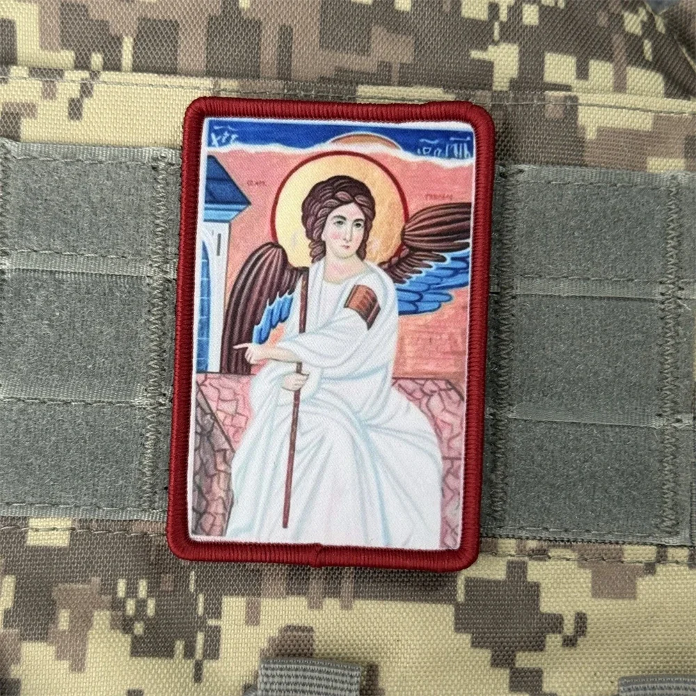 Parche de icono ortodoxo "Sveti Arángel Gavrilo", moral táctica, apliques militares personalizados, parches de gancho y bucle impresos para ropa - imagen 4
