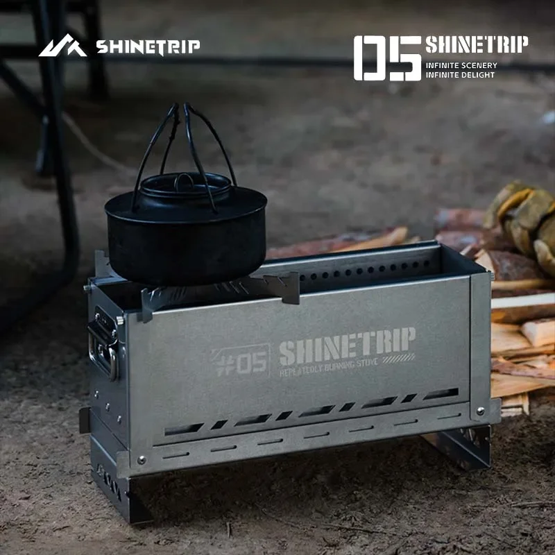 ShineTrip invierno acero inoxidable Camping IGT semimunidad exterior horno de combustión secundaria cocina portátil plegable - imagen 5