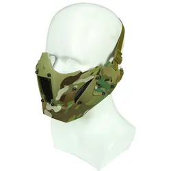 Protector facial táctico mesh de acero transpirante para moto
