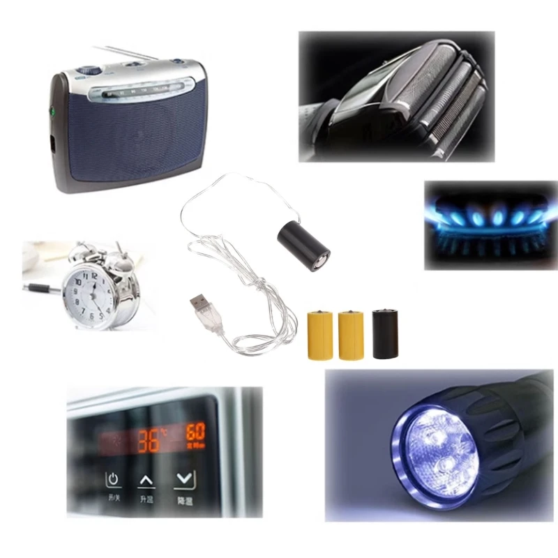 USB a C Cell LR14 C Eliminador batería fuente alimentación USB reemplazar 4,5 V 3V LR14 C Dropship - imagen 3