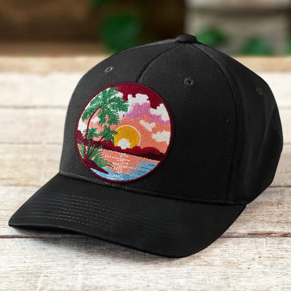 Parche táctico moral "Island Dawn", apliques bordados, parches militares con gancho para accesorios de ropa, pegatinas para mochila