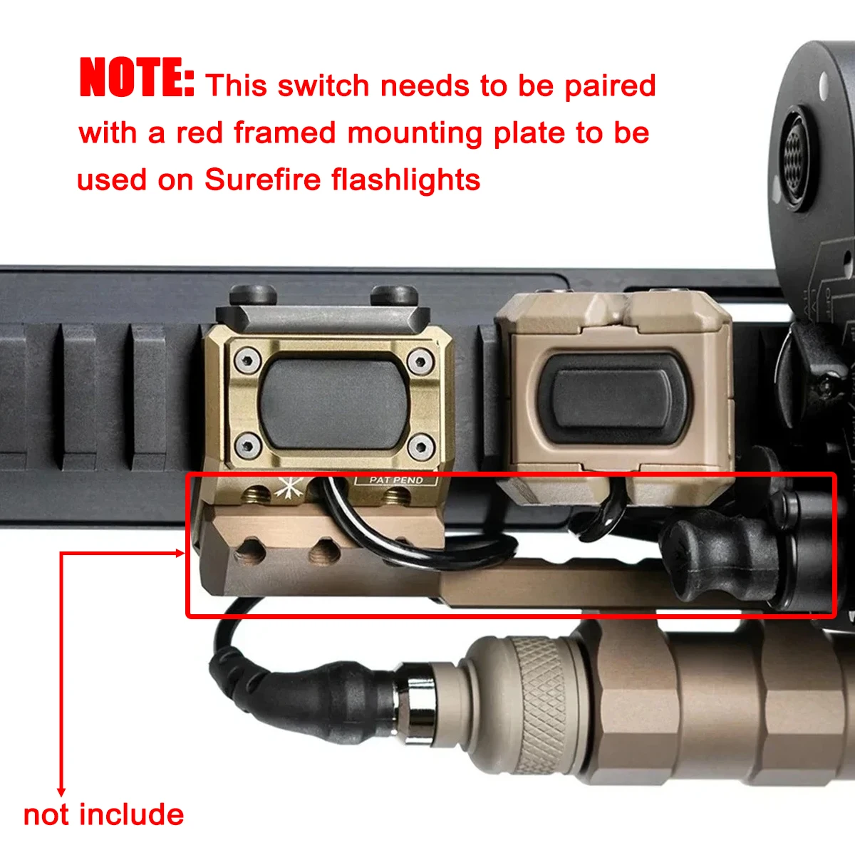 Interruptor de unidad para Surefire M600 M300, botón Mod caliente, presión, enchufe SF, Airsoft, potente Rifle, armas, luces de explorador, botón Mod - imagen 4