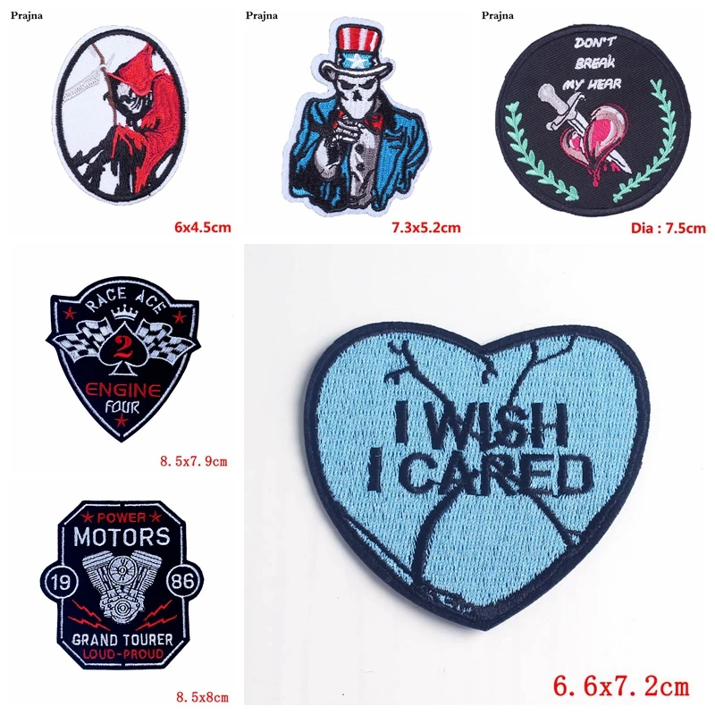 Parches bordados Punk/Skull para ropa, parches termoadhesivos para planchar en motocicleta, DIY, 10 unids/lote - imagen 3