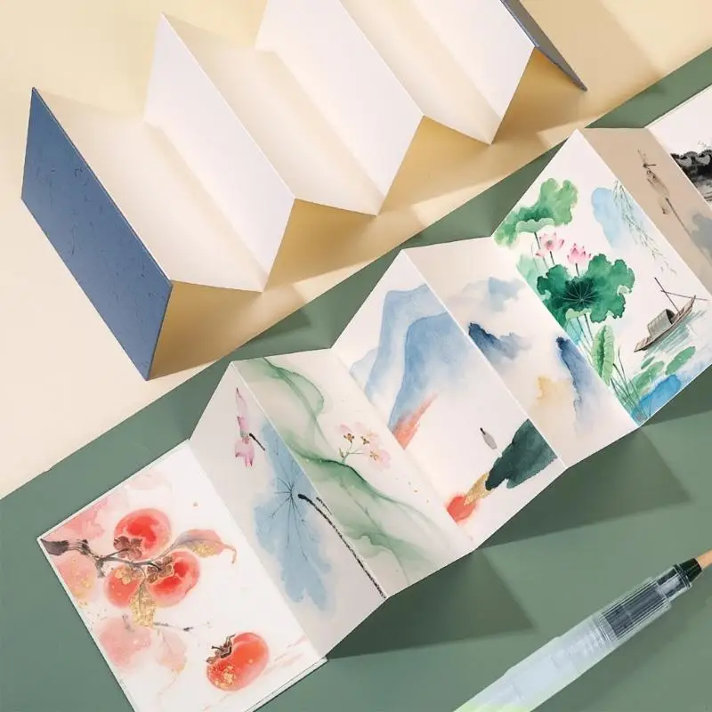 Cuaderno bocetos papel acuarela profesional con diseño plegable acordeón, adecuado para artistas, estudiantes y - imagen 2