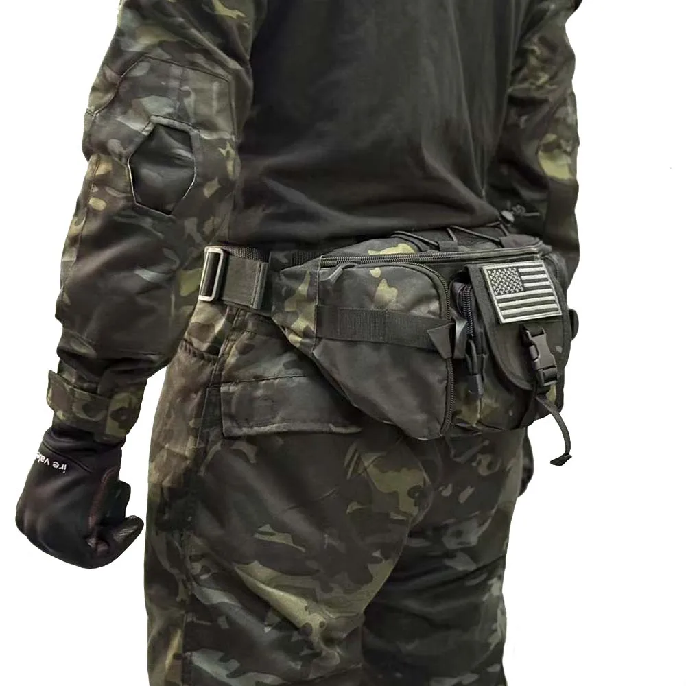 Bolso cruzado de un solo hombro para exteriores, riñonera táctica, riñonera multifuncional, riñonera de camuflaje, riñonera para senderismo - imagen 5