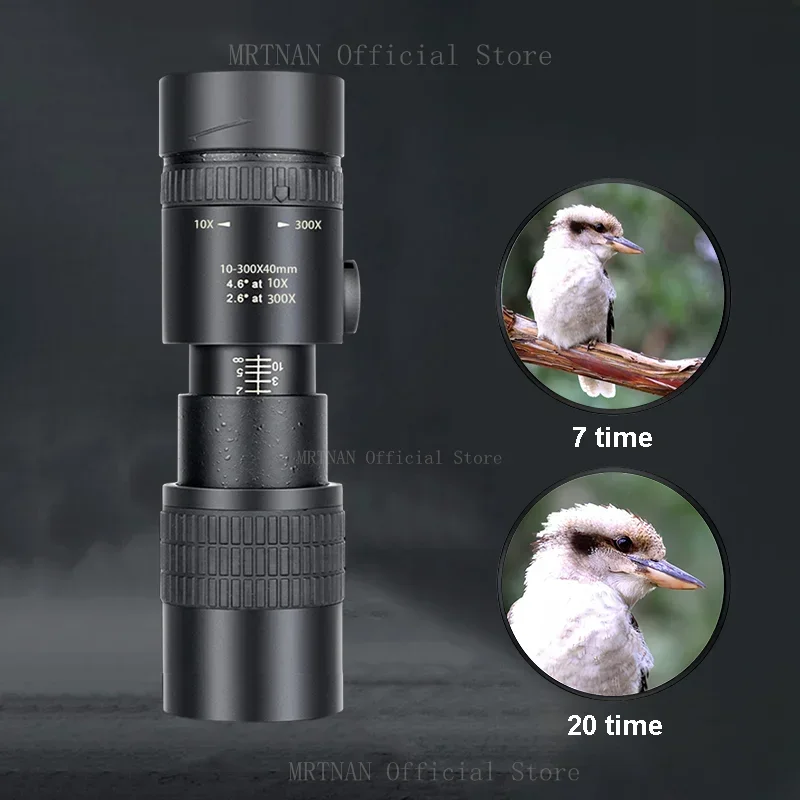 Prismáticos potentes con Zoom HD 10-300X, telescopio Monocular profesional de largo alcance, portátil, BAK4-Prisms de alta calidad para acampar - imagen 2