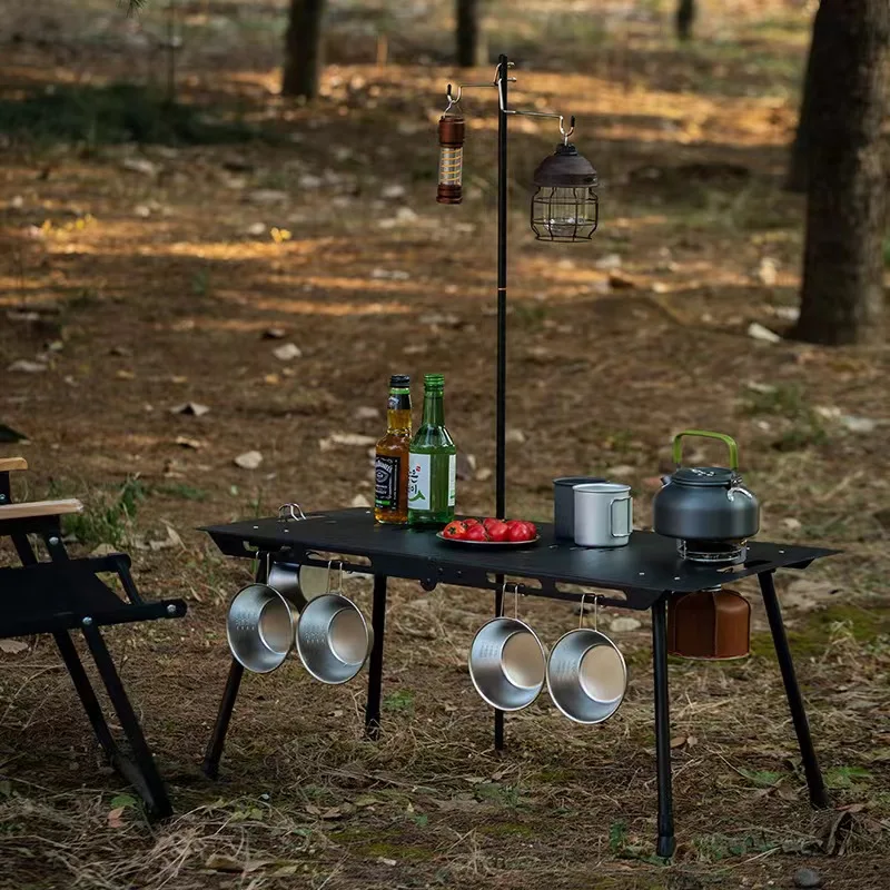 Mesa táctica ligera para exteriores, mesa IGT de aleación de aluminio, mesa plegable, barra de luz, barbacoa, Picnic, mesa de Camping elevable, nueva - imagen 5