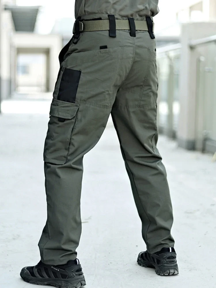 Pantalones tácticos para hombre, pantalones cargo duraderos con múltiples bolsillos, ropa de trabajo para construcción al aire libre, senderismo, pesca, pantalones casuales - imagen 4